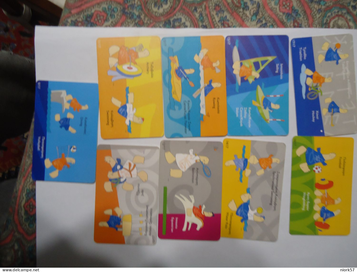 GREECE  SET 17  USED   CARDS MASCOTS  OLYMPIC GAMES  ATHENS 2004  FULL SET - Greece