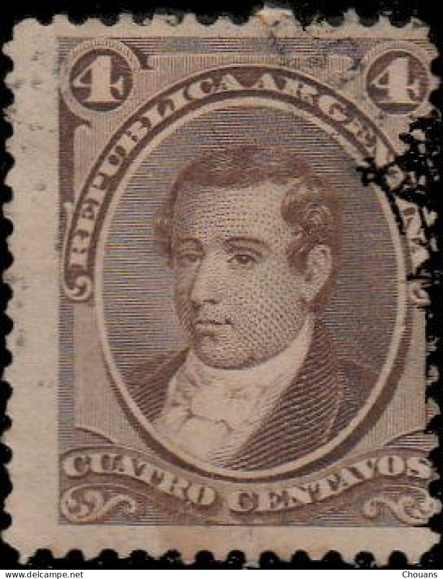 Argentine 1867. ~ YT 17 - Mariano Moreno - Oblitérés