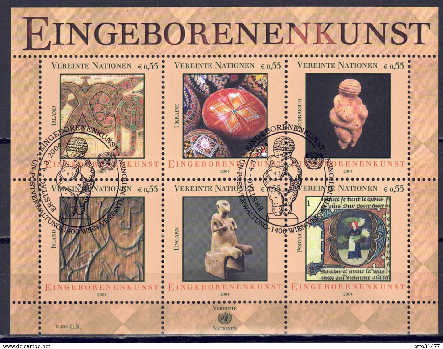 UNO Wien 2004 - Eingeborenenkunst (II), Block 18, Gestempelt / Used - Usati