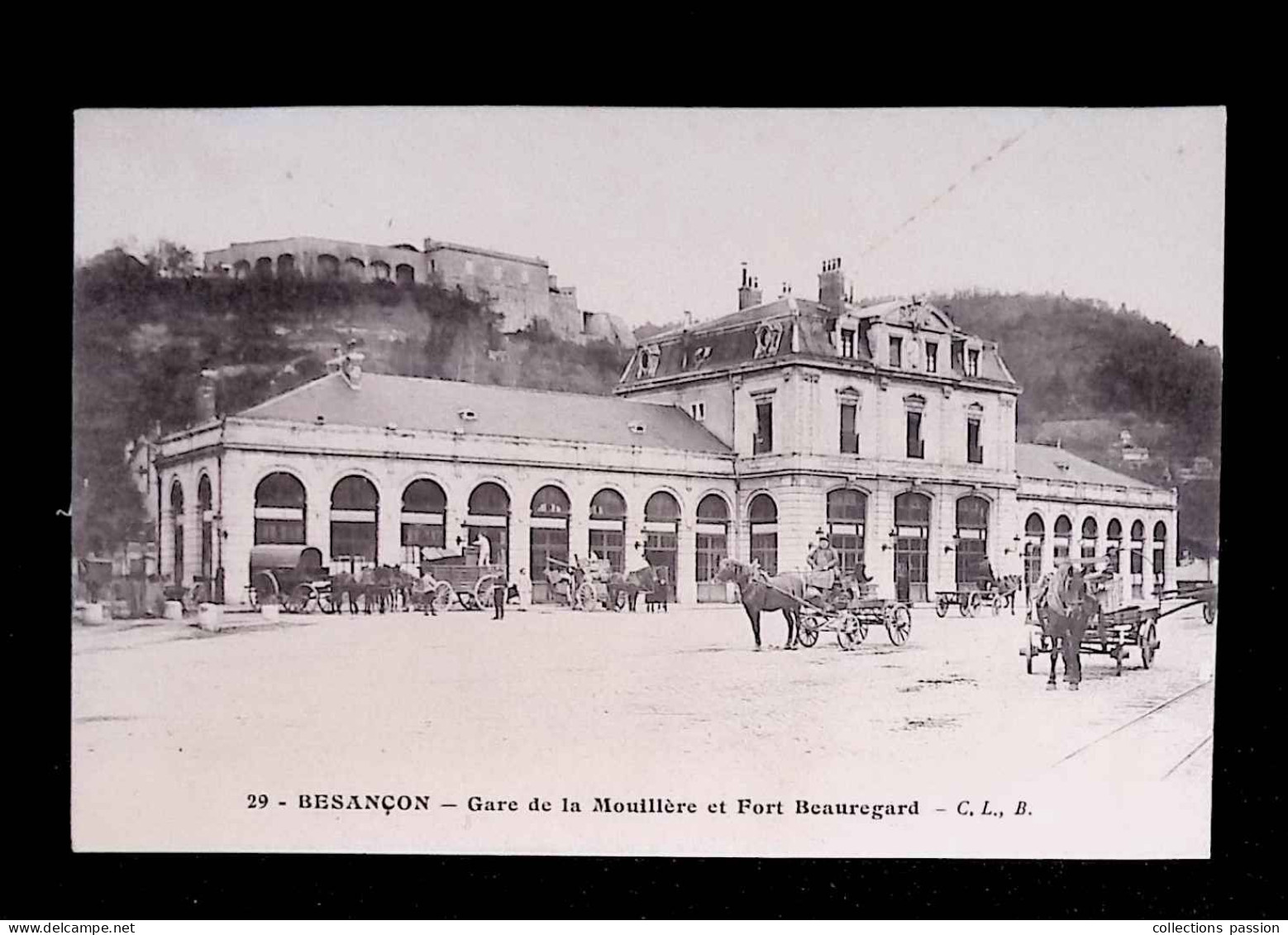 Cp, Chemin De Fer, Gare De La Mouillère Et Fort Beauregard, 25, Besançon, Attelages, écrite 1916 - Stazioni Senza Treni