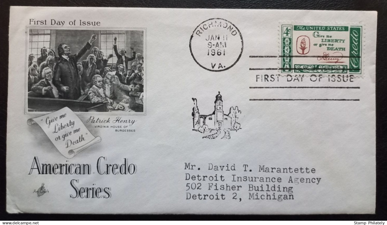 United States FDC Liberty 1961 Richmond Cancel - 1961-1970