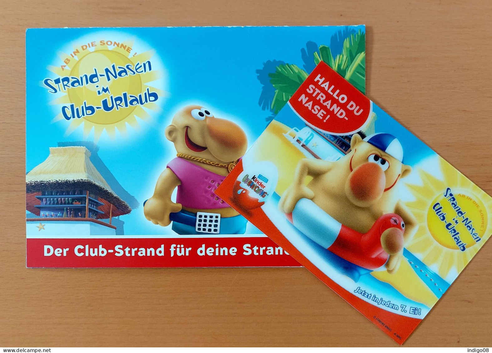 Ferrero Bastelbögen Minidiorama Strand-Nasen Im Club-Urlaub 2007 + Carte Postale Mouvante - Sonstige & Ohne Zuordnung