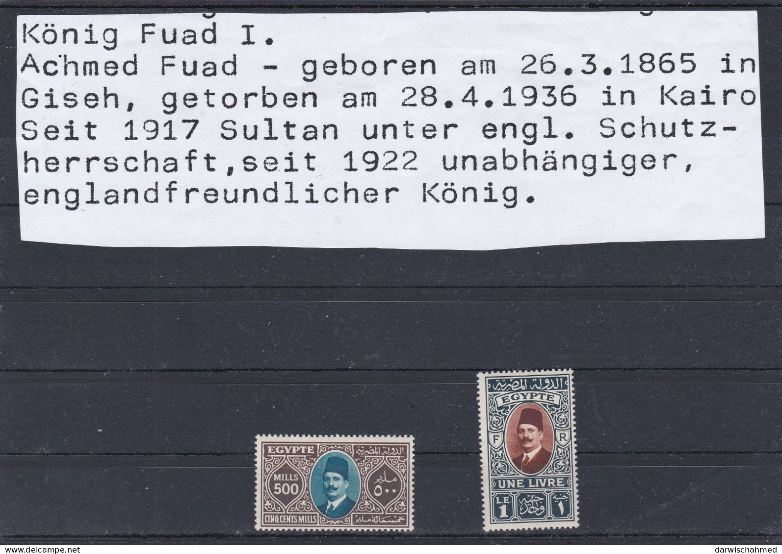 ÄGYPTEN - EGYPT - EGYPTIAN - MONARCHIE - KÖNIG FUAD PORTRÄT 1927 - MNH - POSTFRISCH - Unused Stamps