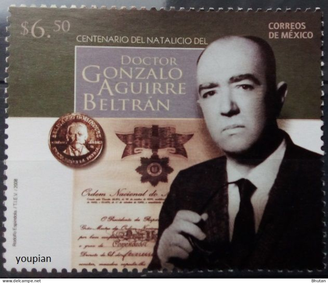 Mexico 2008, 100th Birth Anniversary Of Gonzalo Aguirre Beltrán, MNH Single Stamp - Mexico