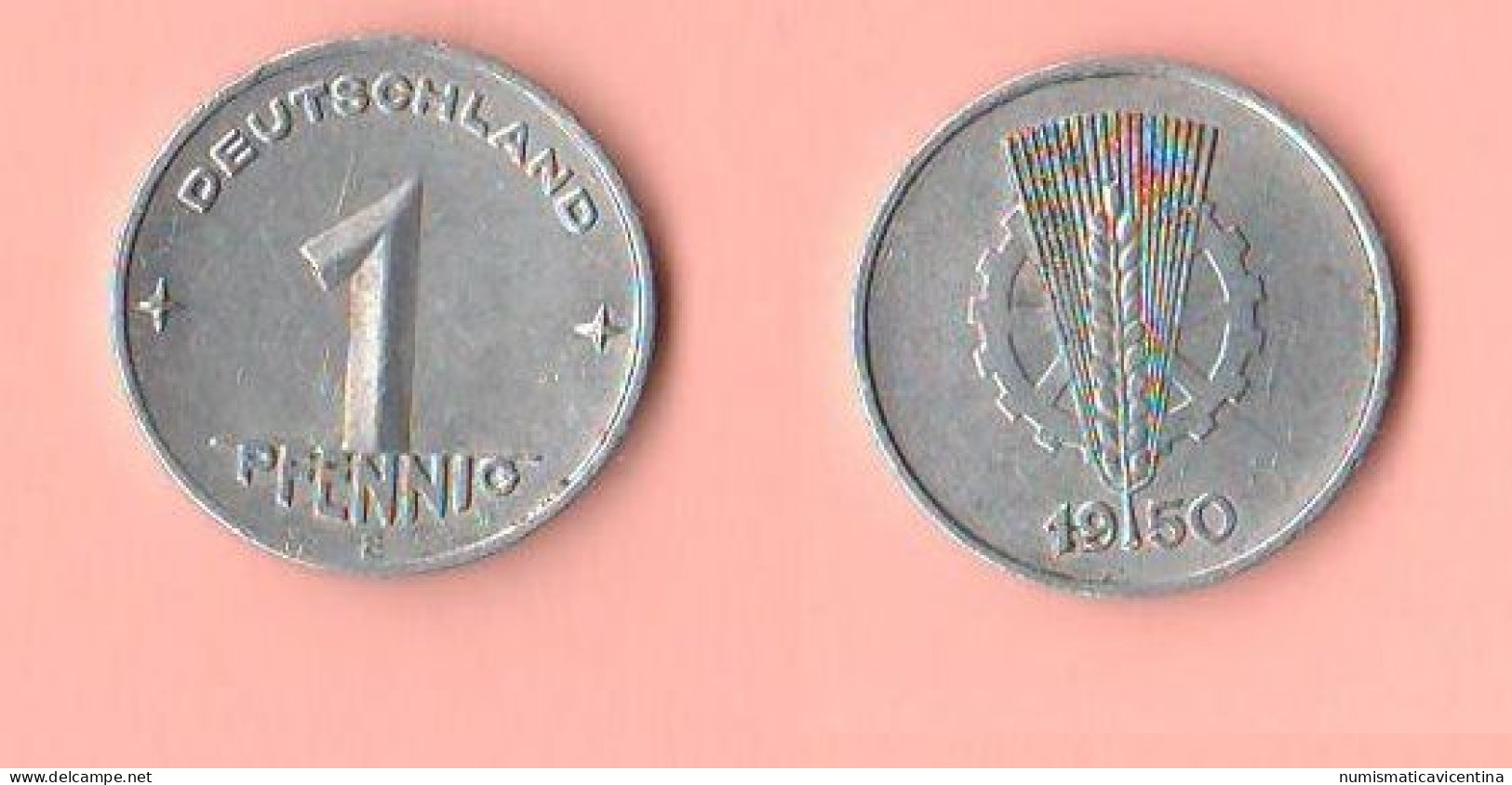 Germania DDR 1 Pfennig 1950 E Muldenhutteen Mint Deutschland Aluminum Coin - 1 Pfennig