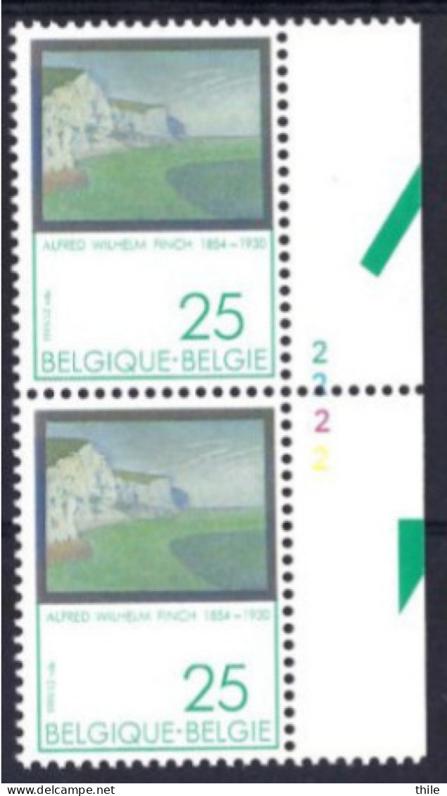 COB 2417 ** - Finch - La Côte Anglaise à Douvres - Numéro De Planche 2 - 1991-2000