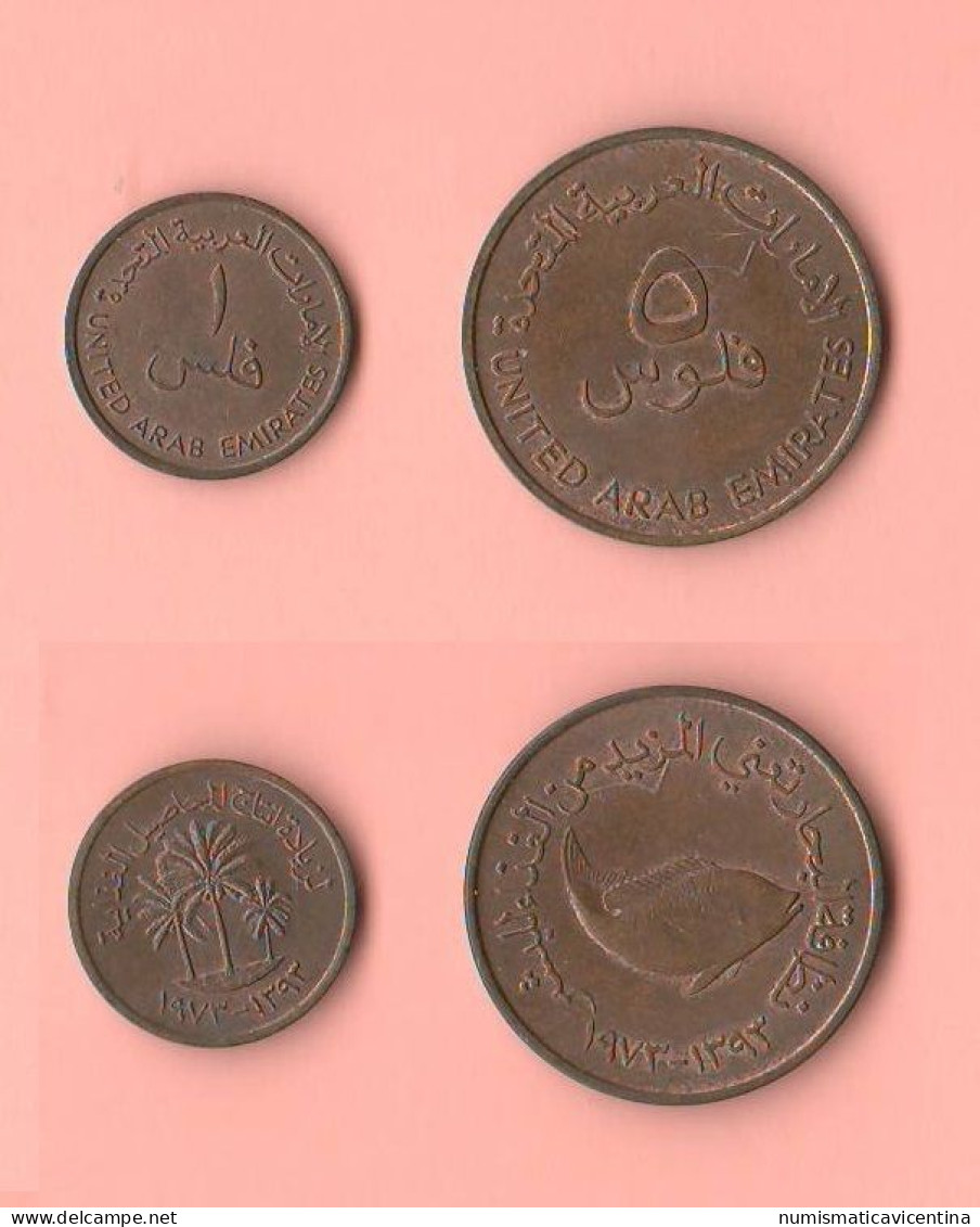 Emirati Arabi United Arab Emirates UAE 1 + 5 Fils 1973 FAO  Bronz Coin - Emirats Arabes Unis