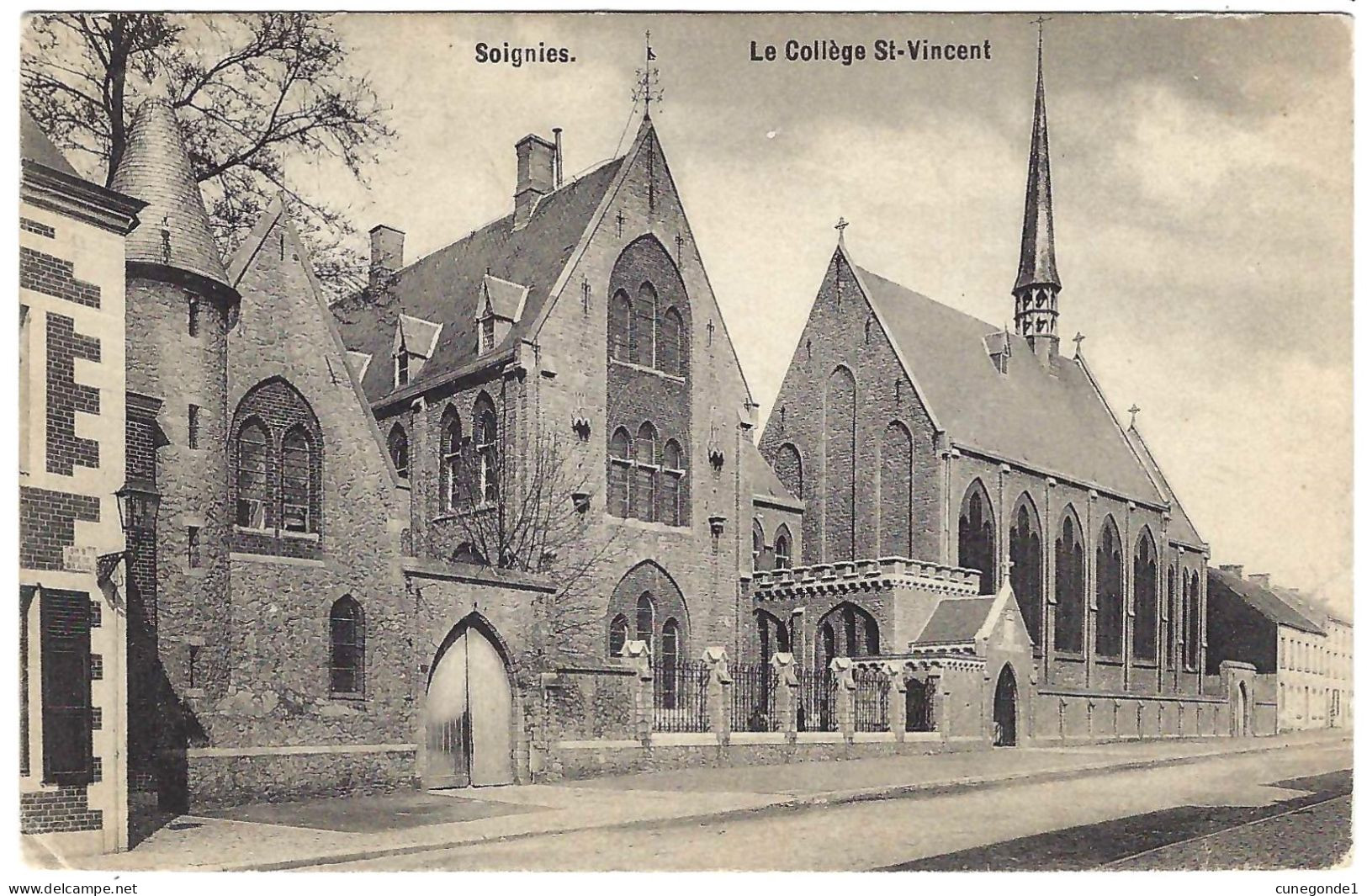 CPA : SOIGNIES : TB Carte Du Collège St-Vincent - Circulée 1919  Vers Uccle - Photot.L Collin, Brux. - 2 Scans - Soignies