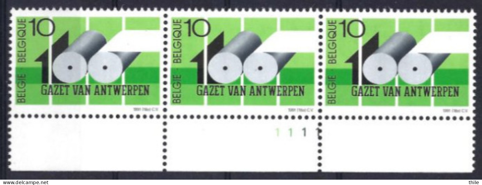 COB 2435 ** - Gazet Van Antwerpen - Numéro De Planche 1 - 1991-2000