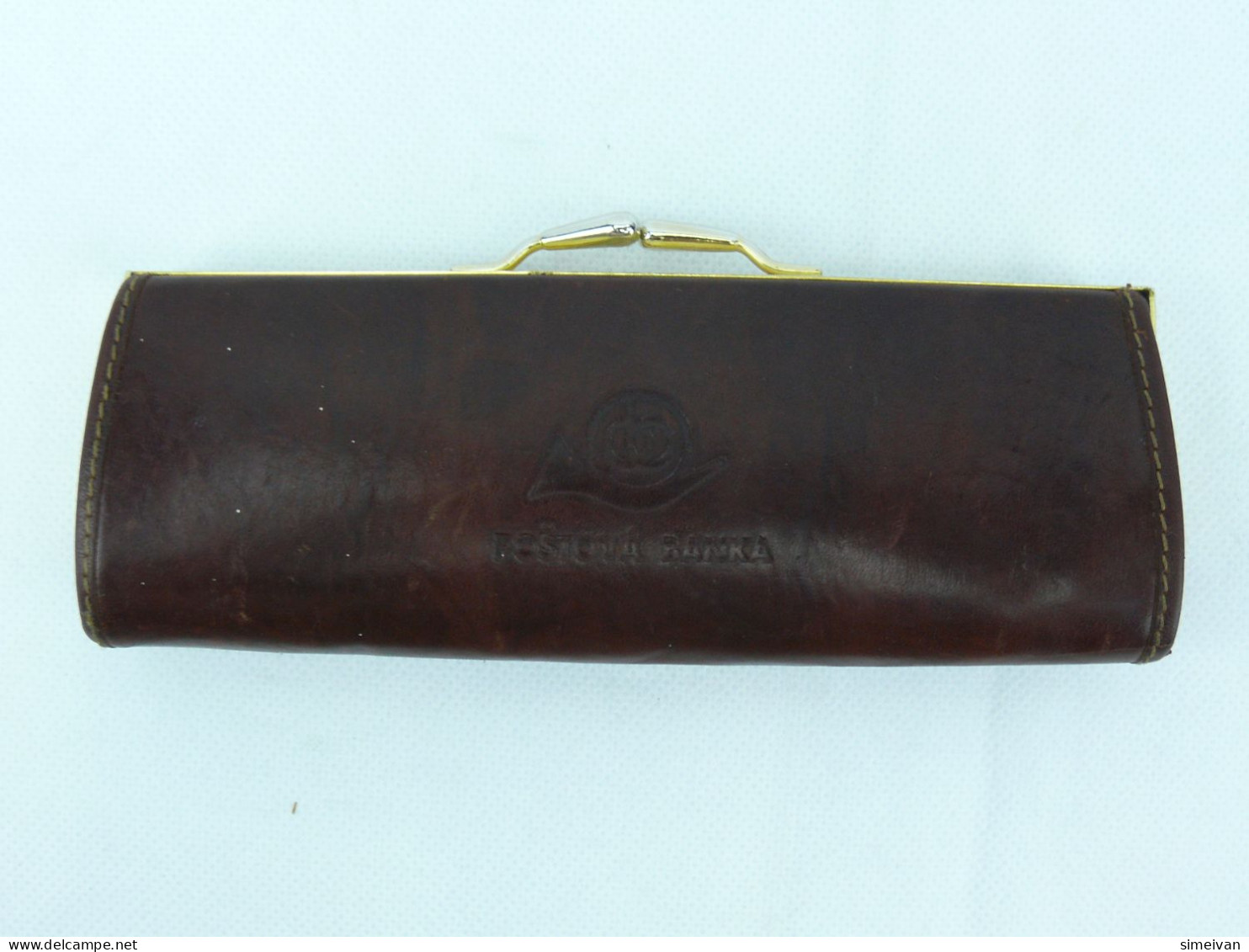 Vintage Eyeglasses Case Brown Leather "Postova Banka" #2272 - Brillen