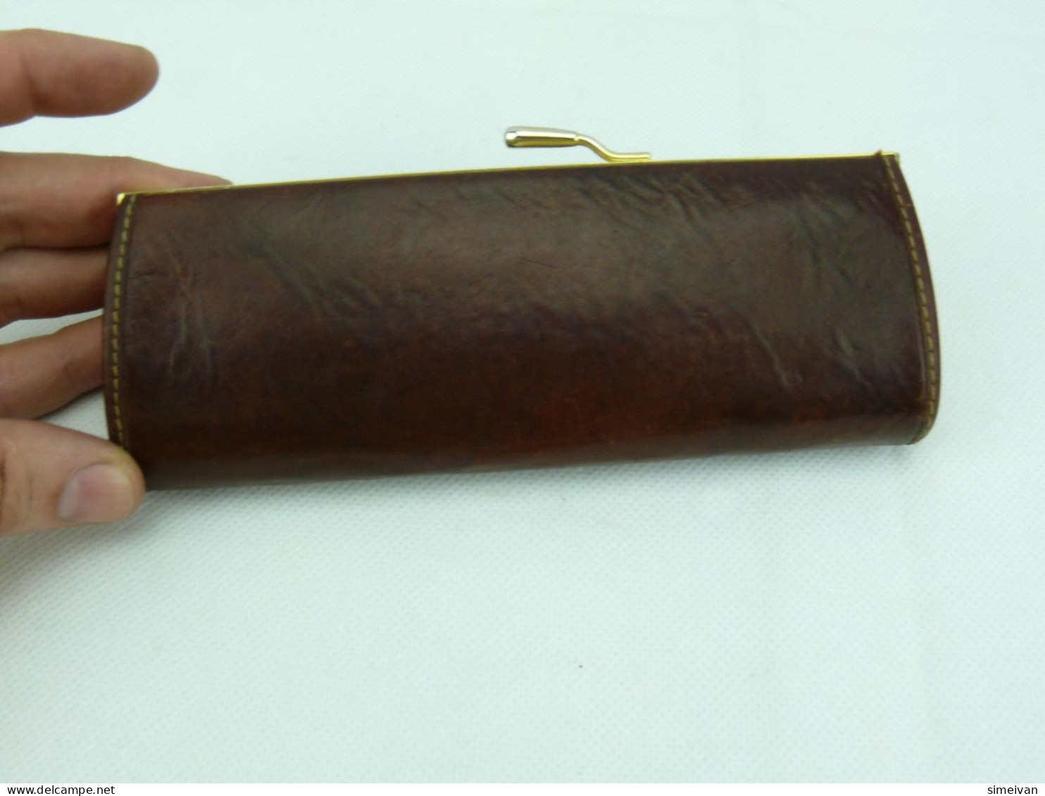 Vintage Eyeglasses Case Brown Leather "Postova Banka" #2272