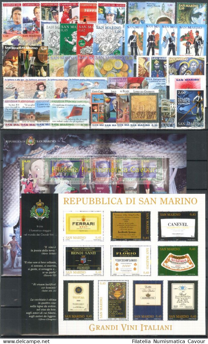 2005 - ** Annata Completa 44 Valori + 2 Foglietti - Années Complètes