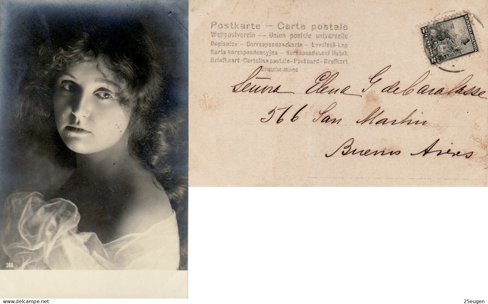 ARGENTINA 1903  POSTCARD SENT TO  BUENOS AIRES - Storia Postale