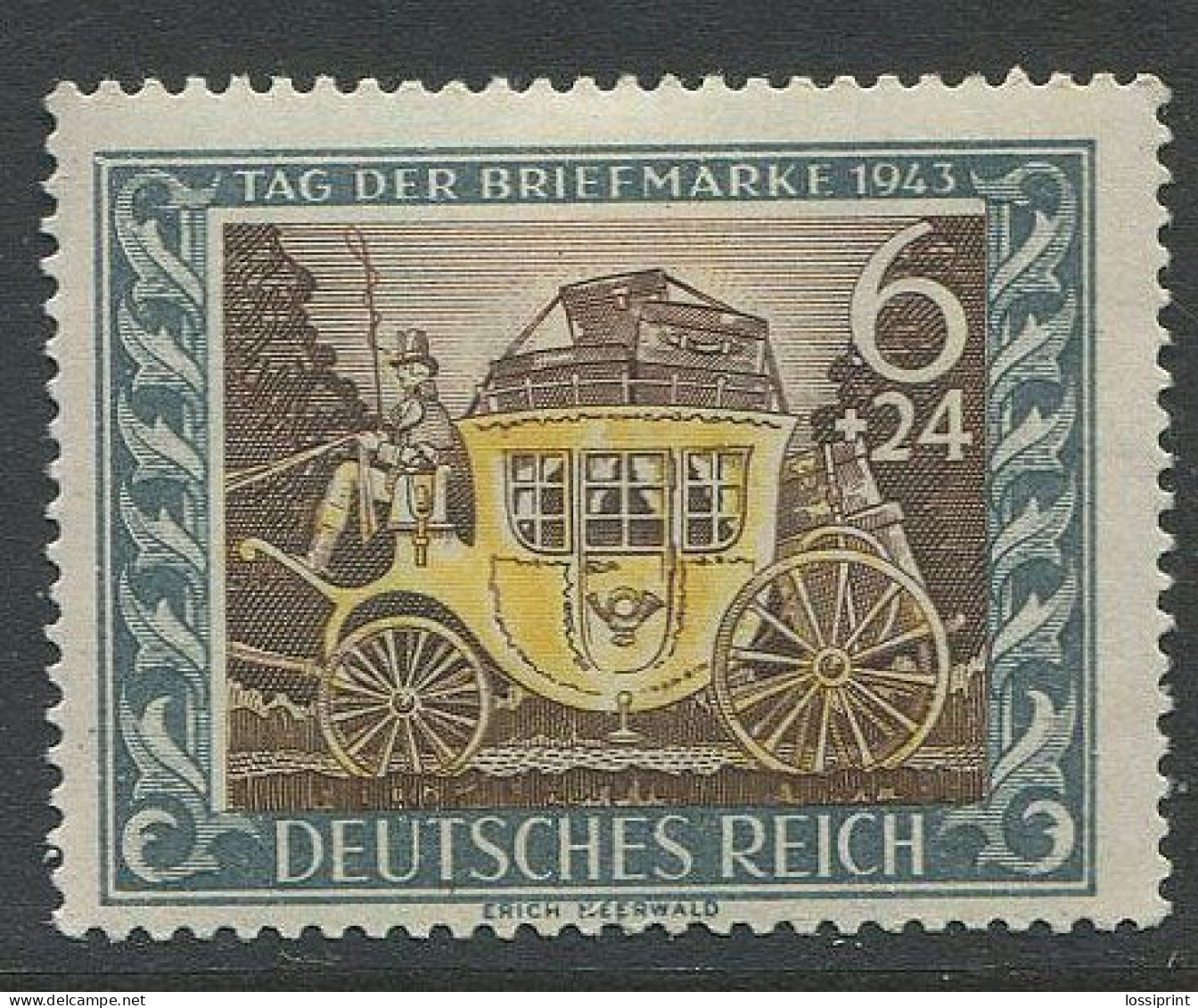 Germany:Unused Stamp Coach, 1943, MH - Postkoetsen