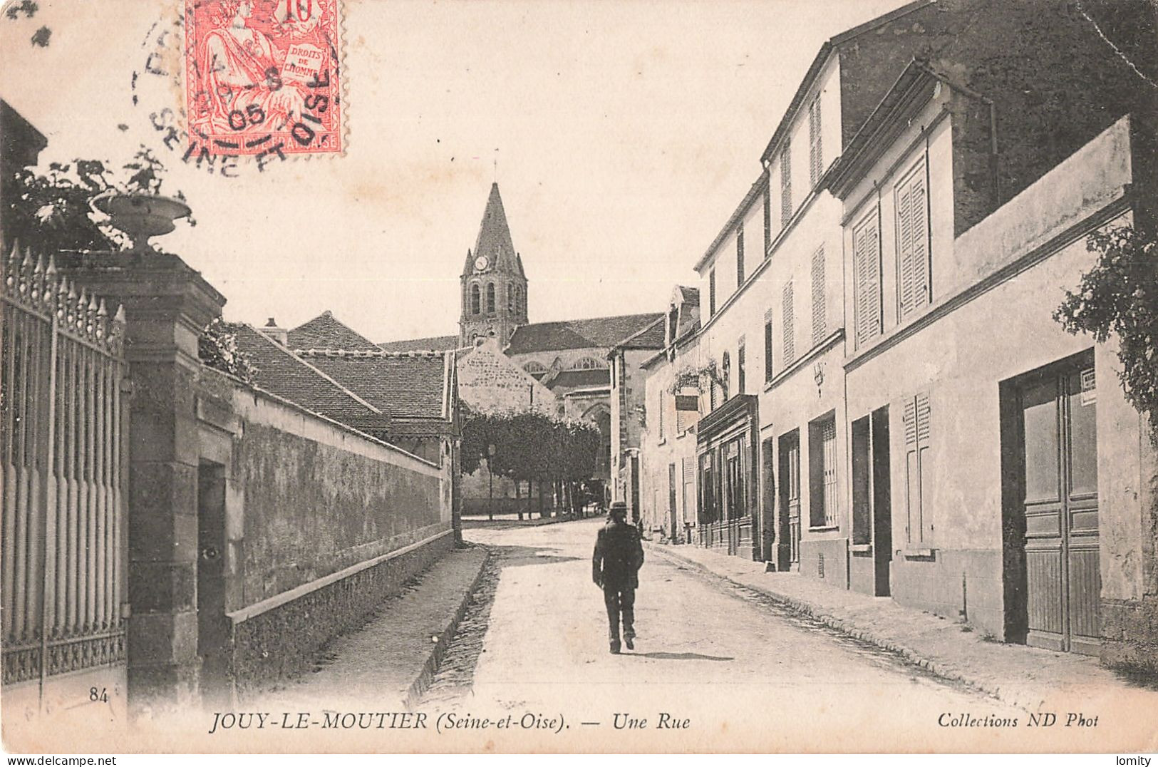 95 Jouy Le Moutier Une Rue CPA Cachet 1905 - Jouy Le Moutier
