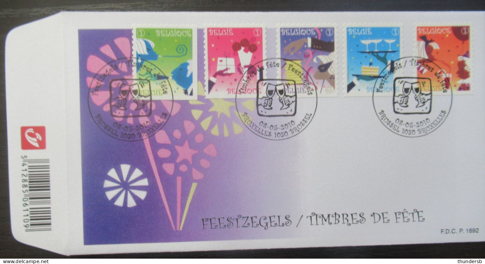 FDC 4037/41 'Feestzegels' - 2001-2010