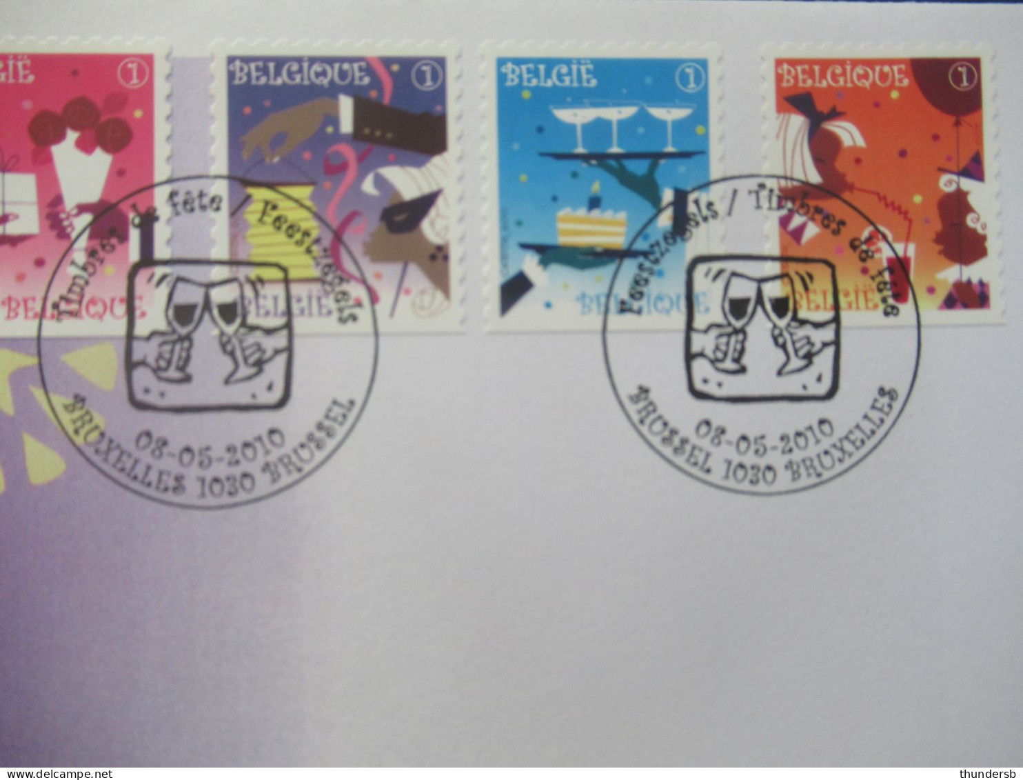 FDC 4037/41 'Feestzegels' - 2001-2010