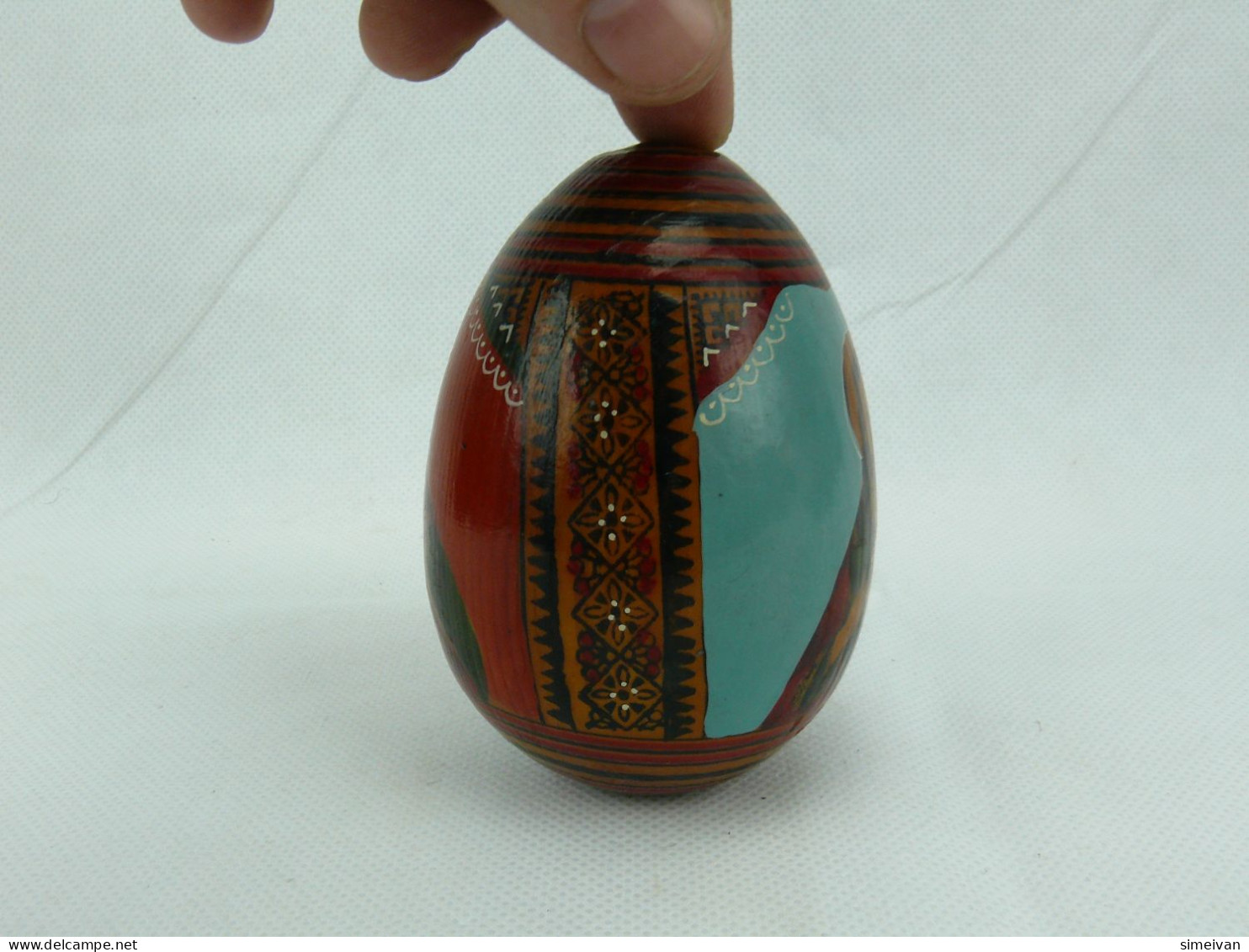 Beautiful Hand Painted Wooden Egg Ortodox Icon #2274 - Eggs