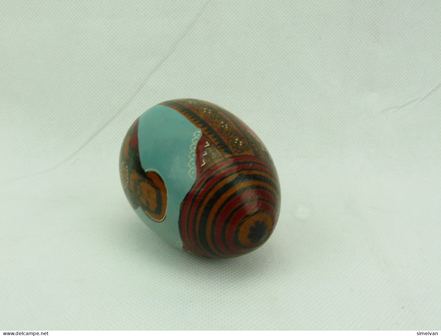 Beautiful Hand Painted Wooden Egg Ortodox Icon #2274