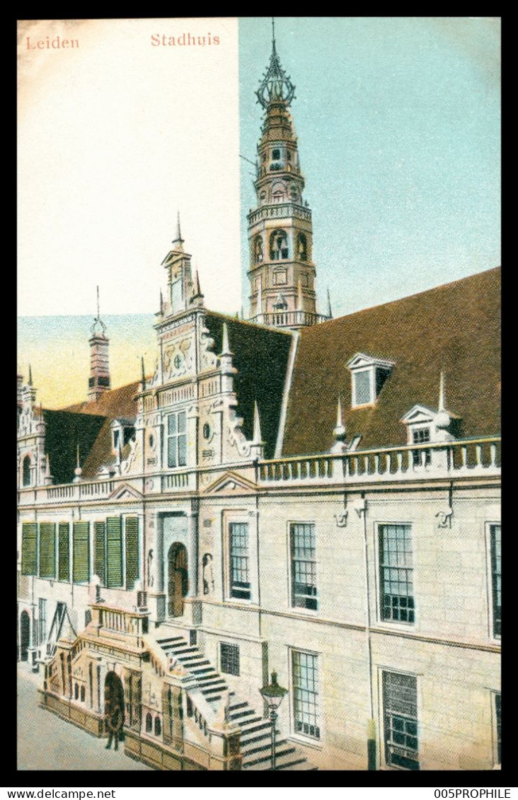 * LEIDEN - Stadhuis - Hôtel De Ville - Mairie - Colorisée - Animée - Leiden