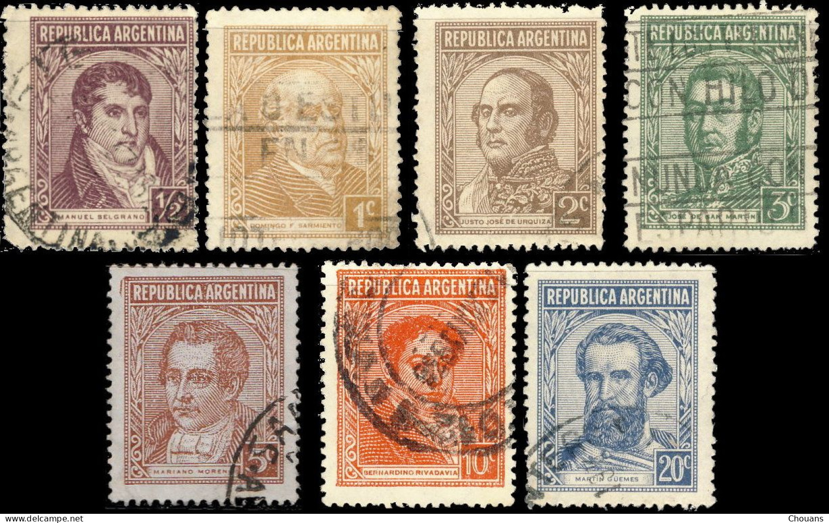 Argentine 1930. ~ YT 363/73 - Célébrités - Used Stamps