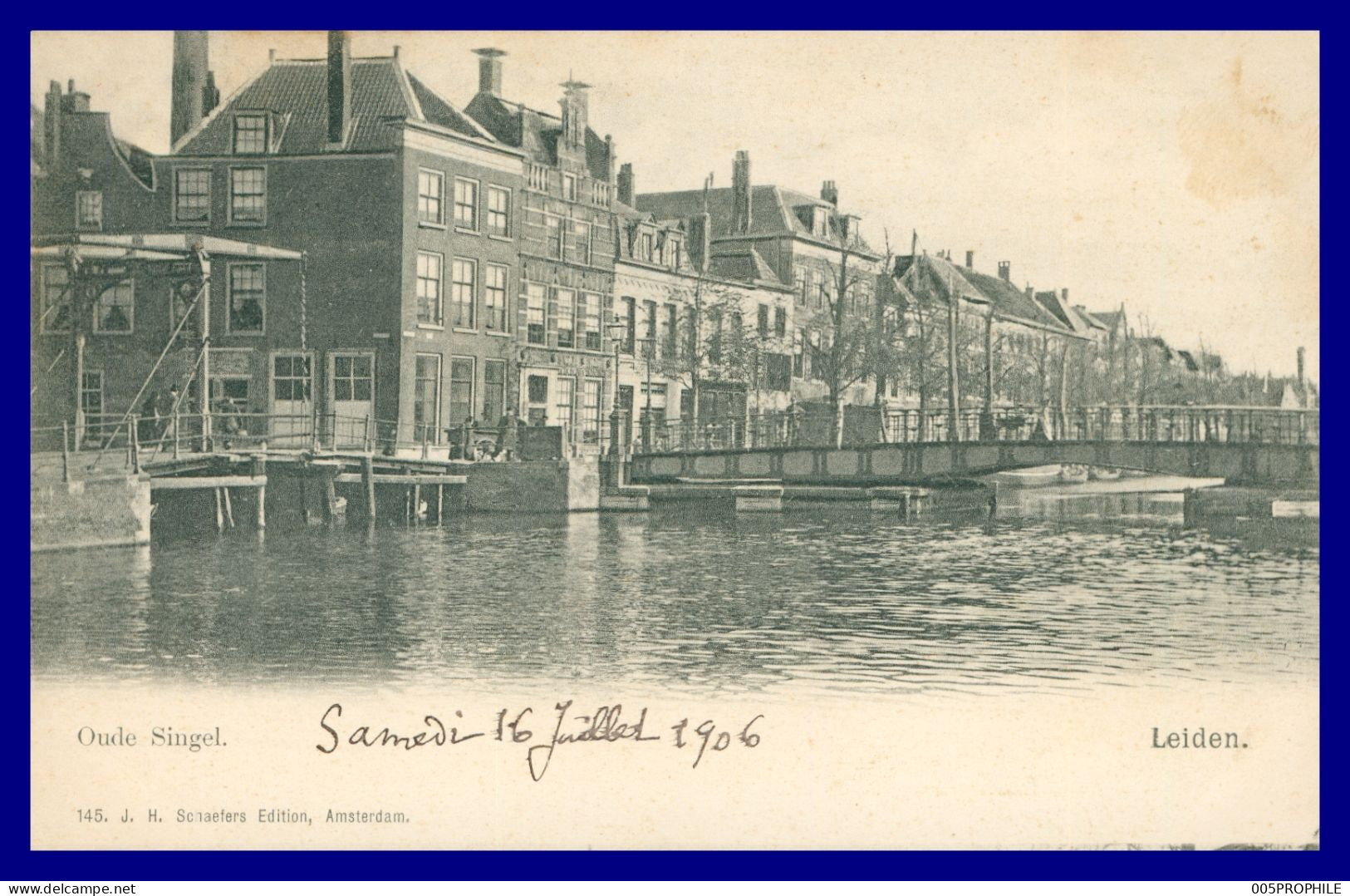 * LEIDEN - Oude Singel - Vieux Port - Canal - Animée - 145 - Edit. SCHAEFERS - 1906 - Leiden