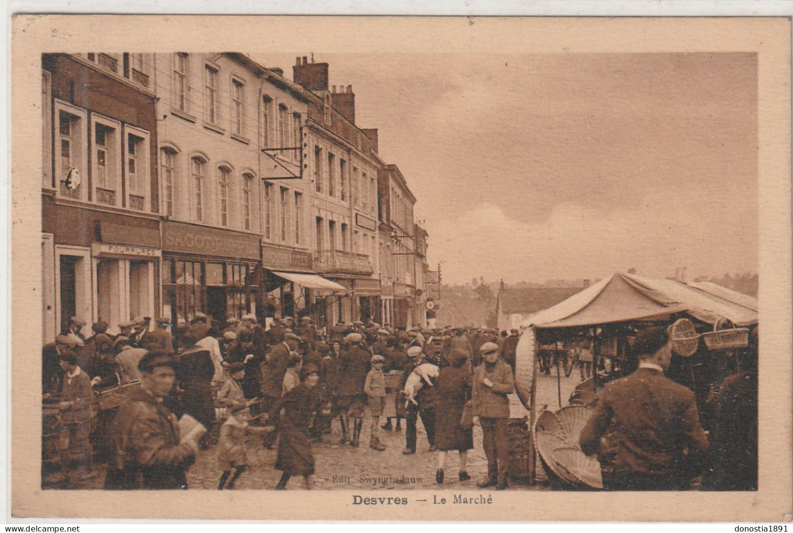 DESVRES (62) Le Marché  -Ed. Swynghedauw  -Timbrée 1932 - Desvres