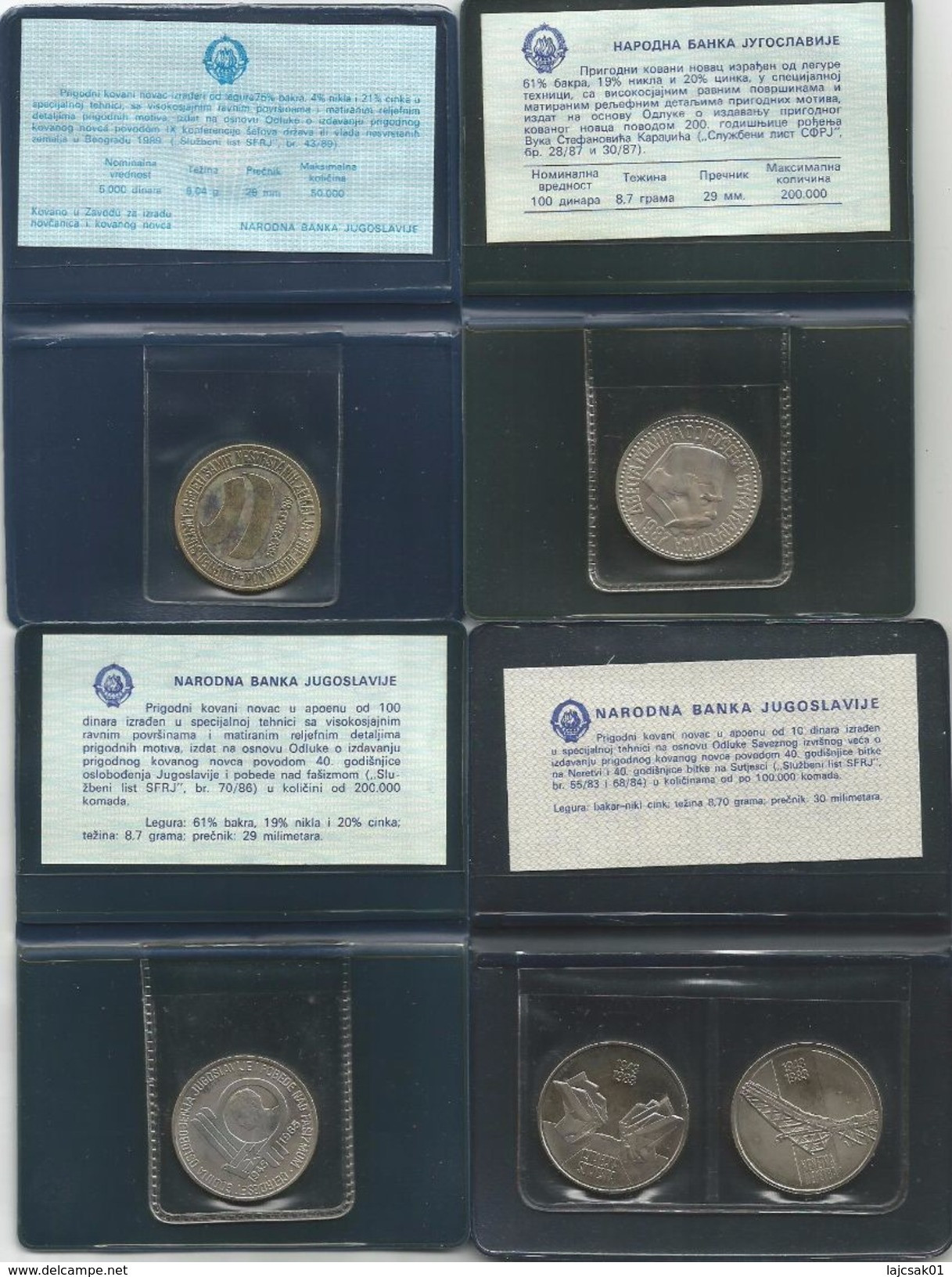 Yugoslavia 1983-1989  Commemorative Coins In Original Pack. - Yougoslavie