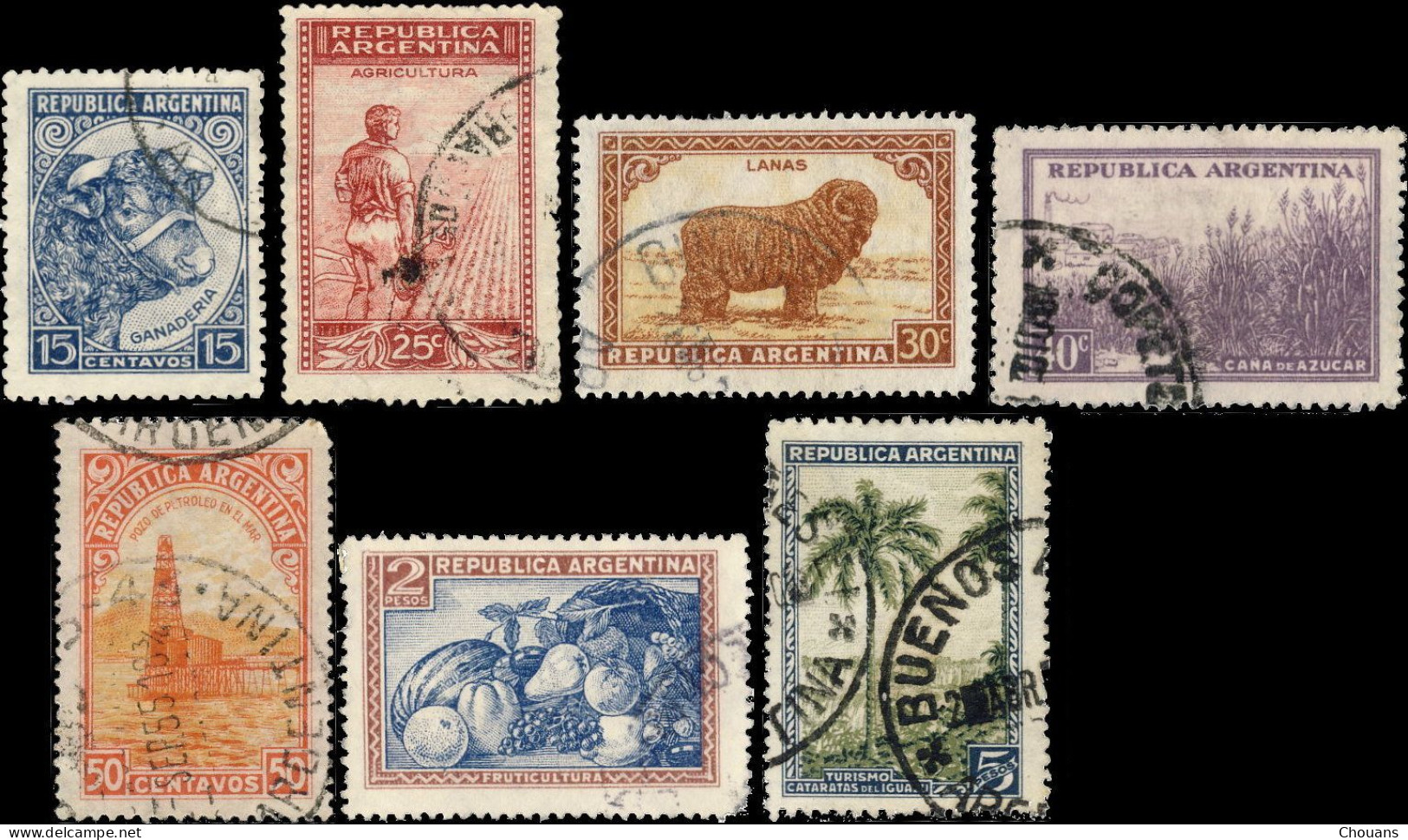 Argentine 1935. ~ YT 375/82 - Productions (7 V) - Unused Stamps