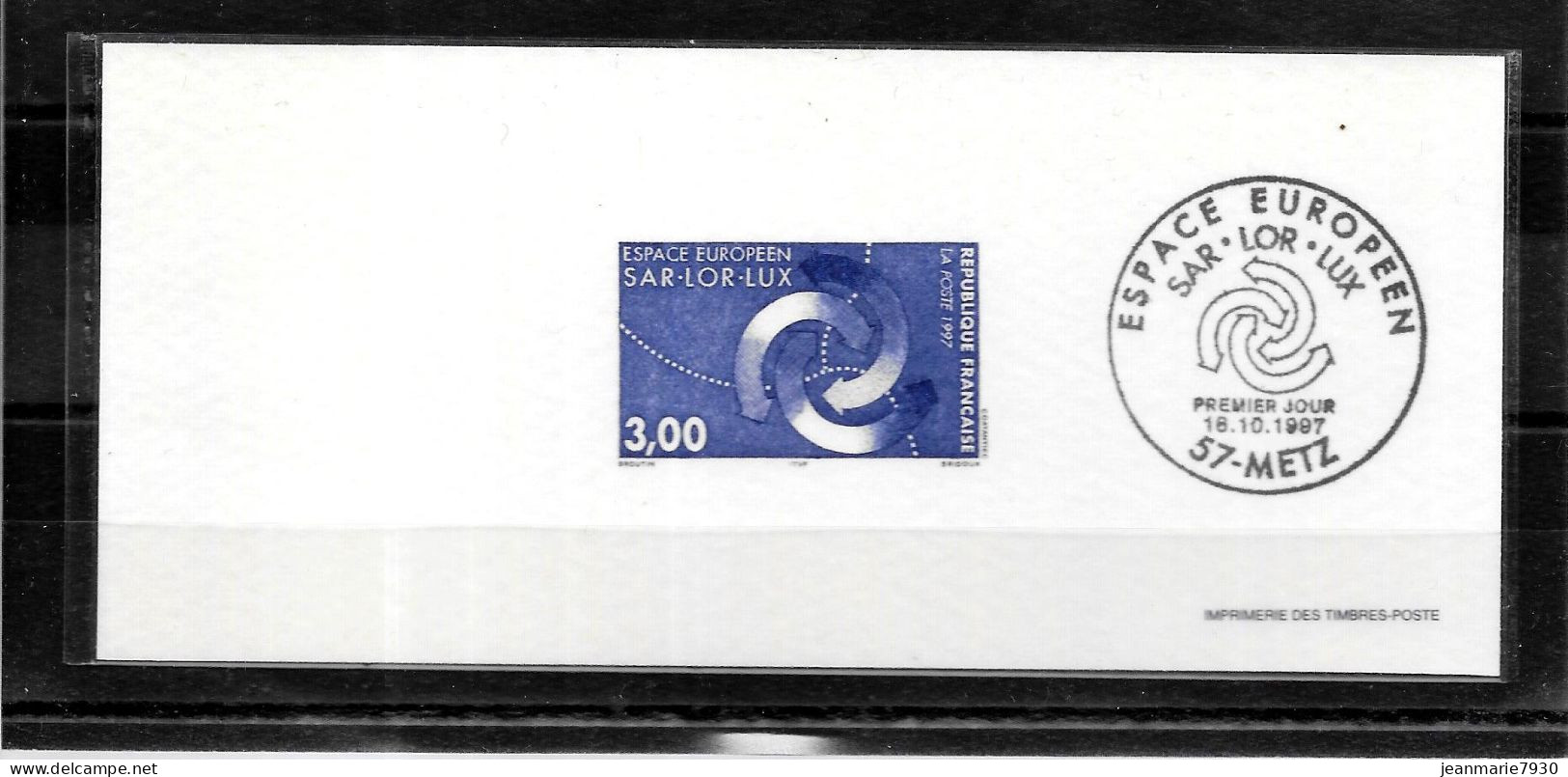 1E64 - ENCART SAR LOR LUX - CACHET METZ DU 18/10/97 - Pseudo-entiers Officiels