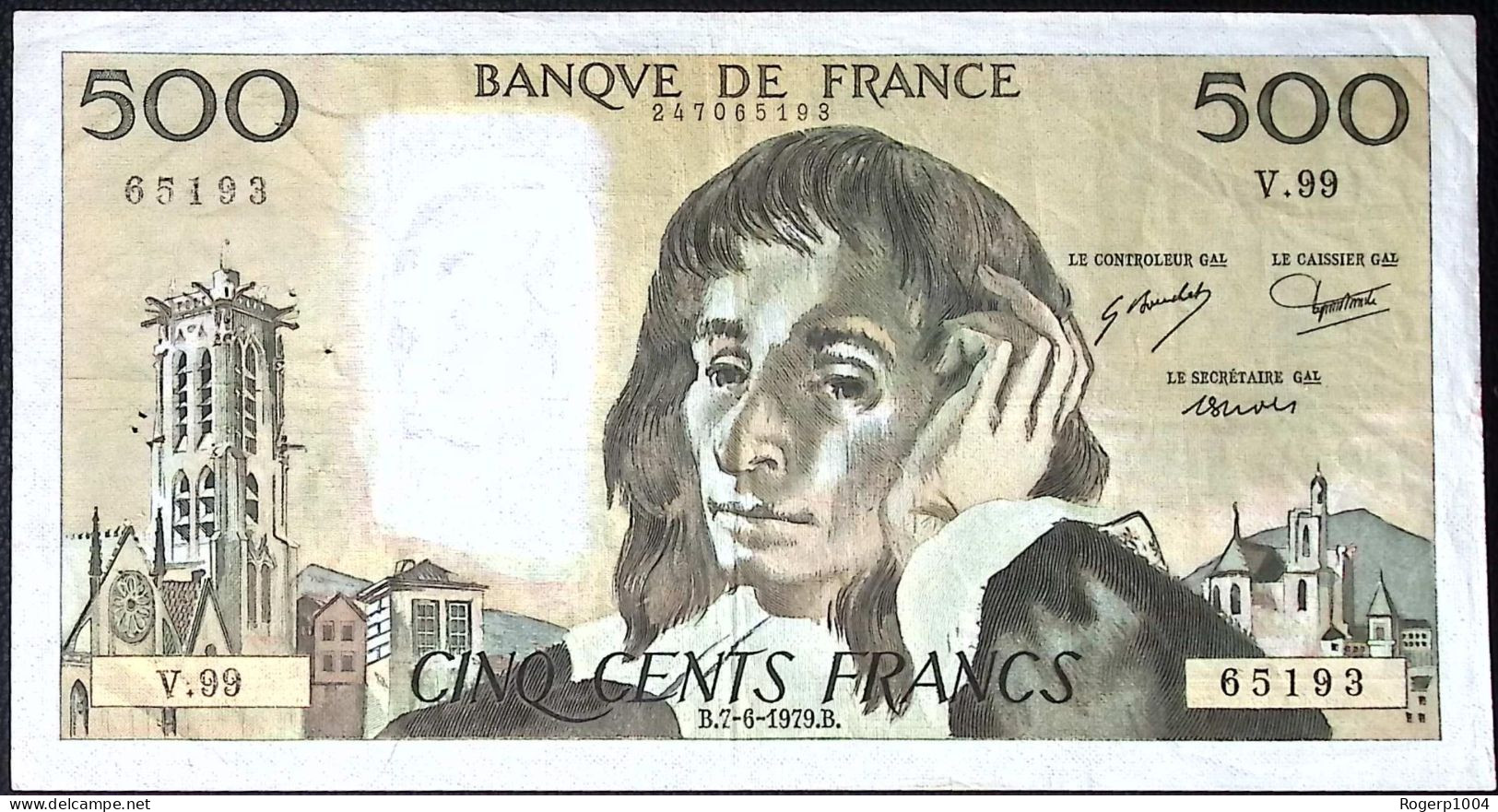 FRANCE * 500 Francs * Pascal * 07/06/1979 * Fay 71.19 * Etat/Grade TTB+/XF * - 500 F 1968-1993 ''Pascal''