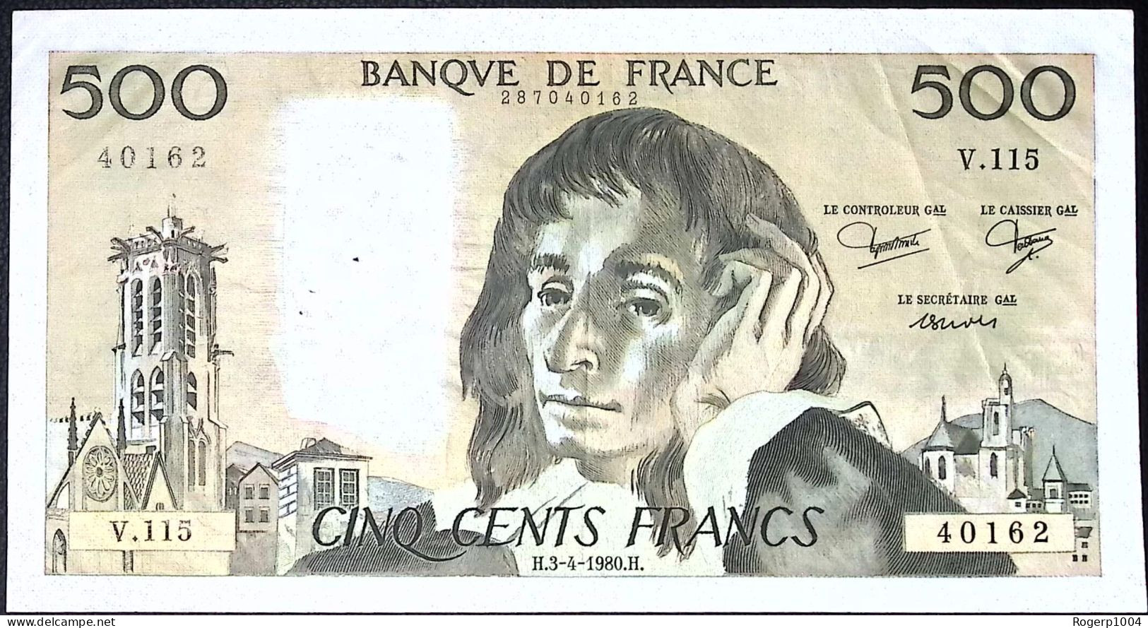 FRANCE * 500 Francs * Pascal * 03/04/1980 * Fay 71.21 * Etat/Grade SUP/XXF * - 500 F 1968-1993 ''Pascal''