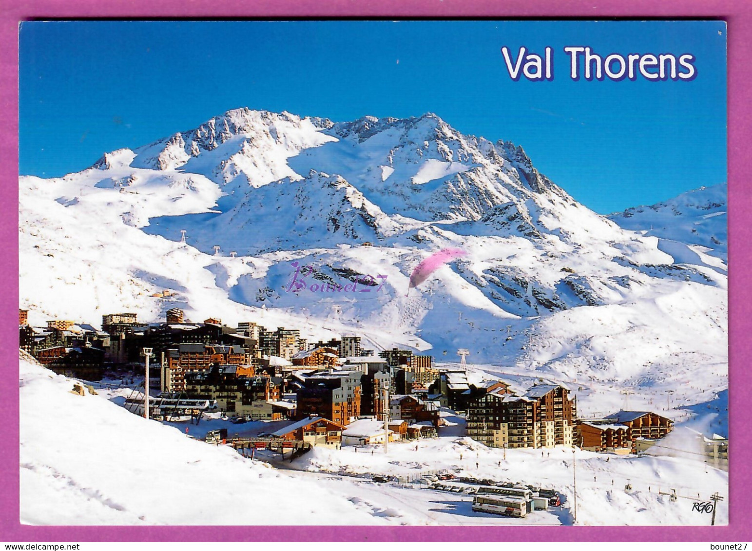 CPM VAL THORENS 73 - Vue Genrale De La Station En Hiver Neige Massif De Peclet  - Val Thorens