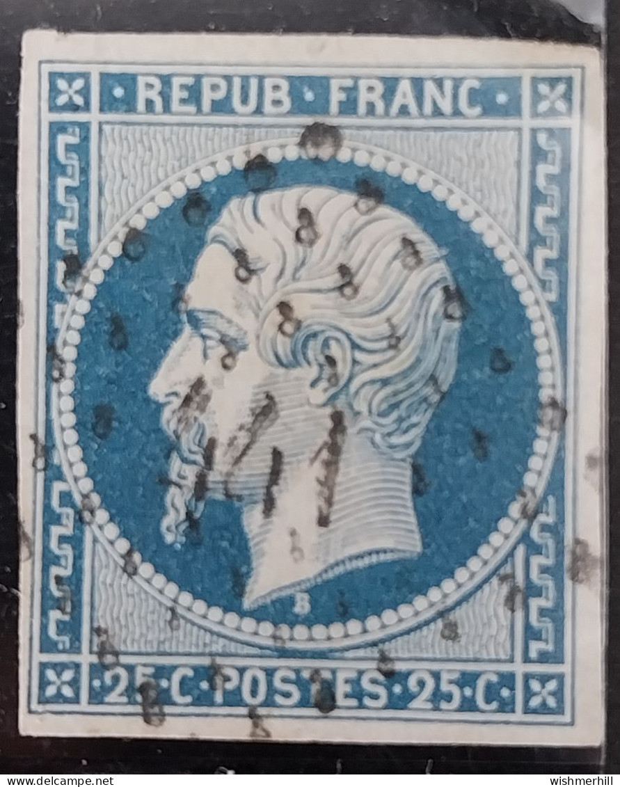 YT 10 Obl PC 441 Bordeaux, TB Margé, Cote 40 €, Sans Défaut - 1852 Luis-Napoléon