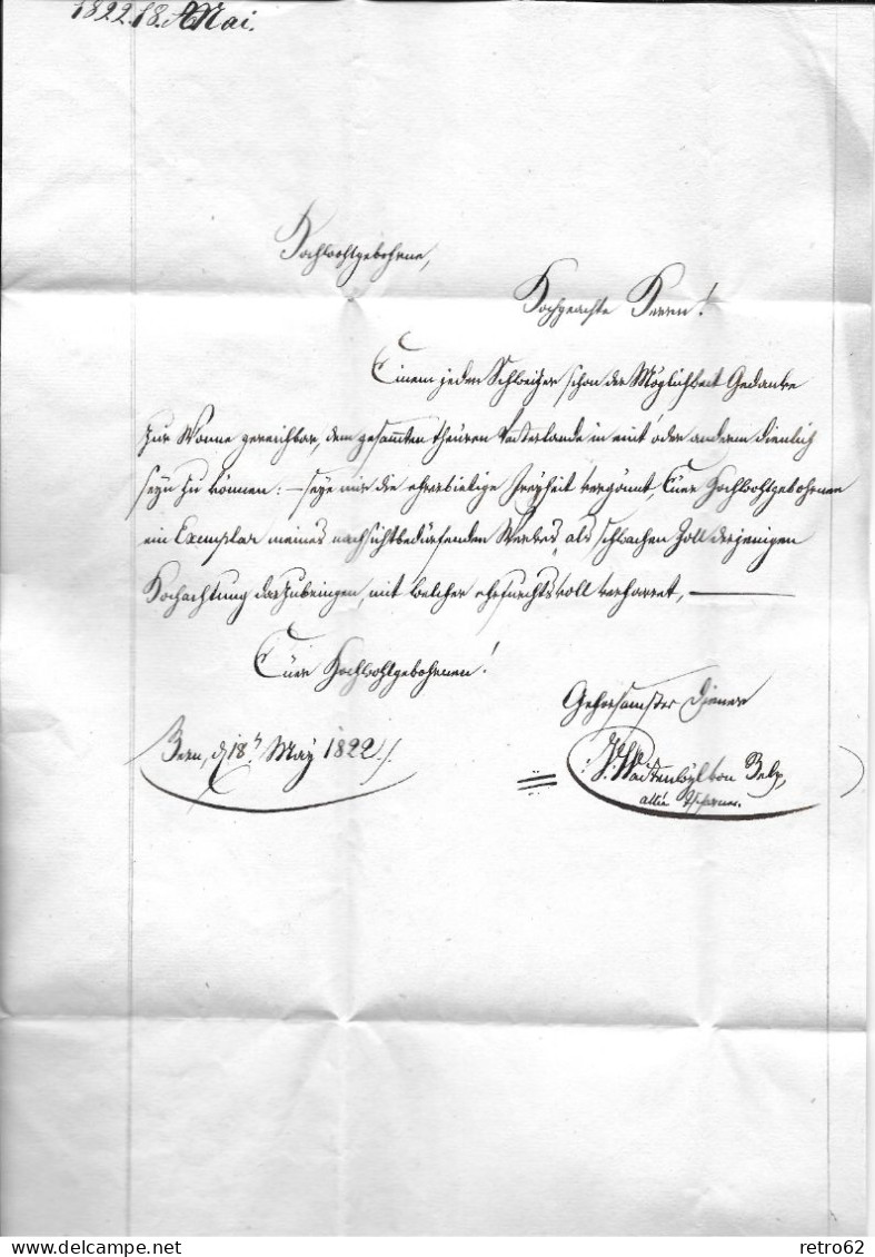 1822 HEIMAT BERN ► Siegel-Brief BERN 18.März 1822, Brief Nach SARNEN "ob Dem Wald"    ►Winkler 515/3◄ - ...-1845 Préphilatélie