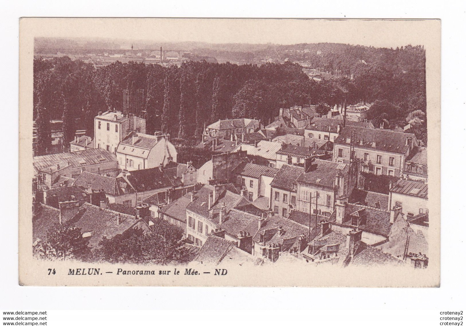 77 MELUN N°74 Panorama Sur Le Mée VOIR ZOOM Inscription Maison PENOT ? - Le Mee Sur Seine