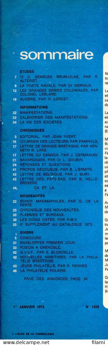 L'écho De La Timbrologie,timbre Perforé,obliteration Algerie 1959-62,poste Navale 1943-63,15c Semeuse,faux Sperati - Frans (tot 1940)