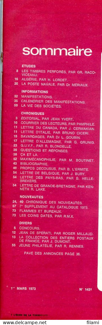 L'écho De La Timbrologie,timbre Perforé,obliteration Algerie 1959-62,poste Navale 1943-63,15c Semeuse,faux Sperati - Francesi (prima Del 1940)