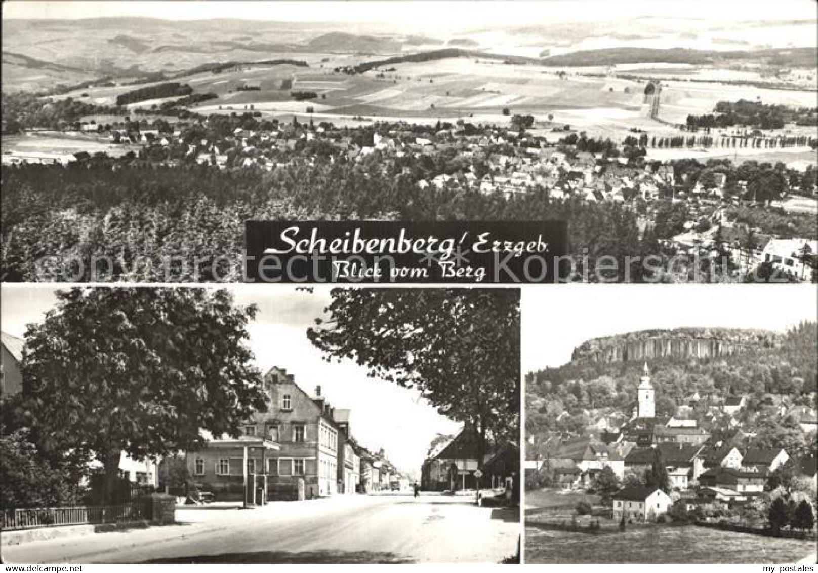 72343548 Scheibenberg Panorama Blick Vom Berg Ortspartie Kirche Scheibenberg - Scheibenberg