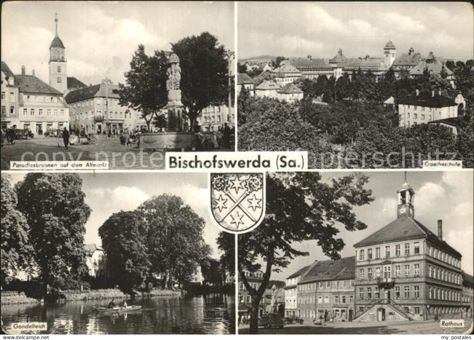72343524 Bischofswerda Paradiesbrunnen Altmarkt Denkmal Goetheschule Rathaus Gon - Bischofswerda