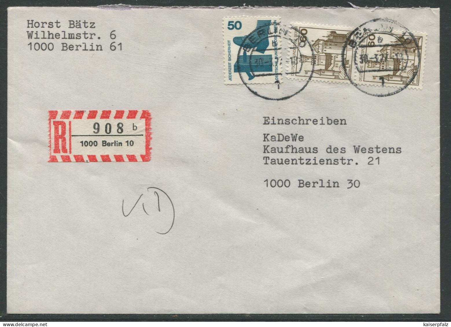 10.201) MiNr.: 408 Und 537 A - EBf-Brief - Berlinstempel - Cartas & Documentos