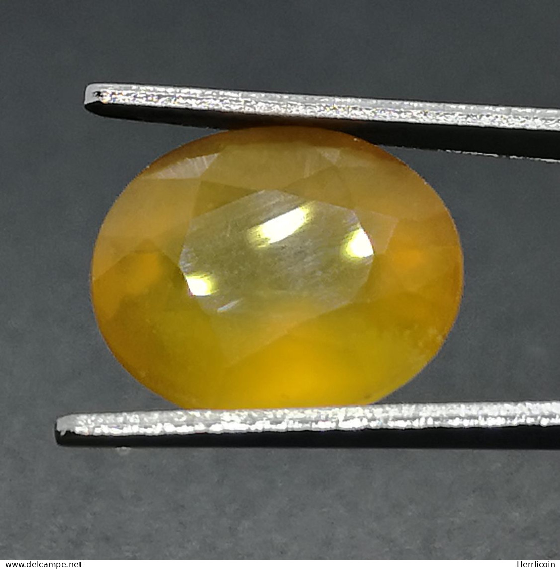 Opale Jaune Naturelle Du Mexique - Ovale 3.89 Carats - 12 X 9.8 X 7.7 Mm - Opaal