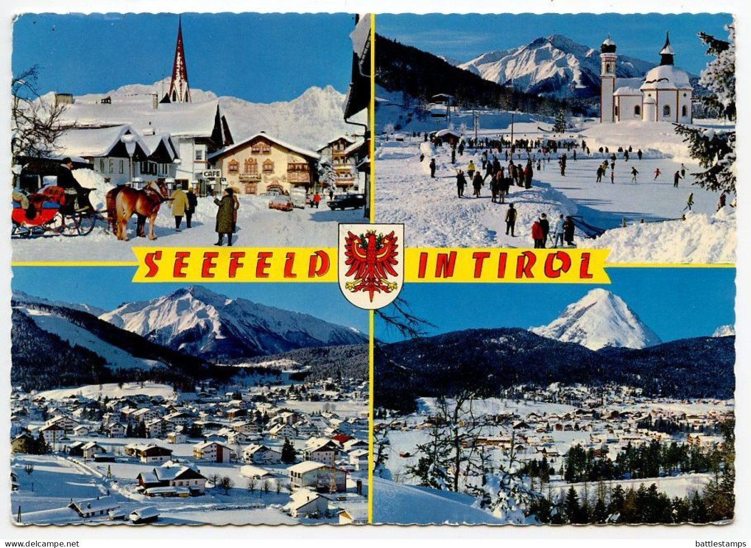 Austria 1975 Postcard Seefeld In Tirol - Schiparadies; 4s. Almsee Stamp; Pictorial Slogan Cancel - Seefeld