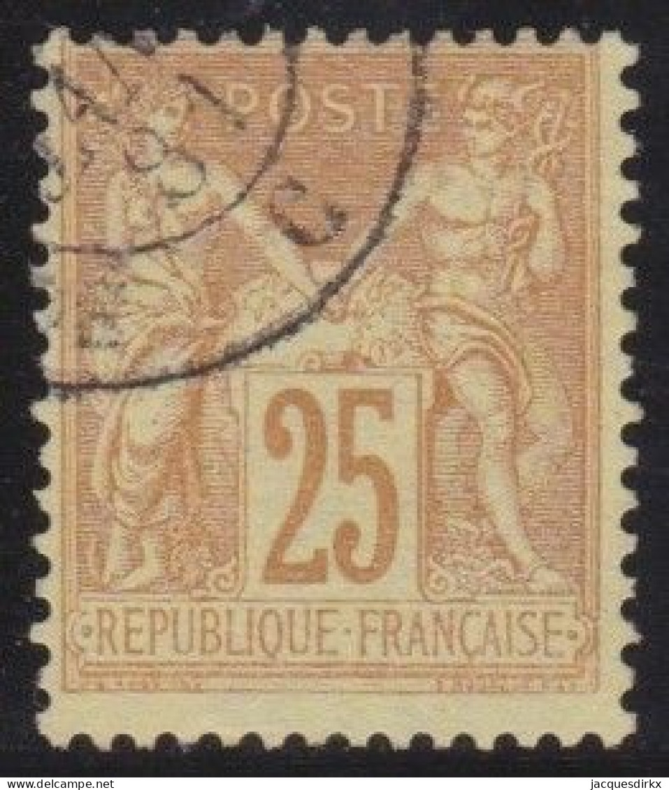 France  .  Y&T   .     92      .     O      .     Oblitéré - 1876-1898 Sage (Type II)
