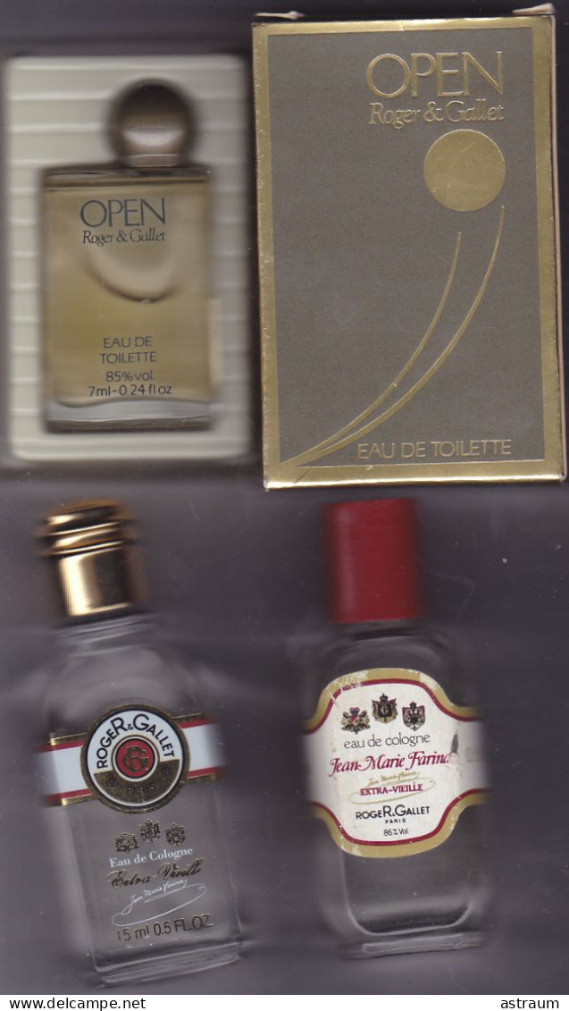 Lot De 3 Miniature Vintage Parfum - Roger Gallet - Plein Avec Boite - Voir Description Ci Dessous - Miniaturas Hombre (en Caja)