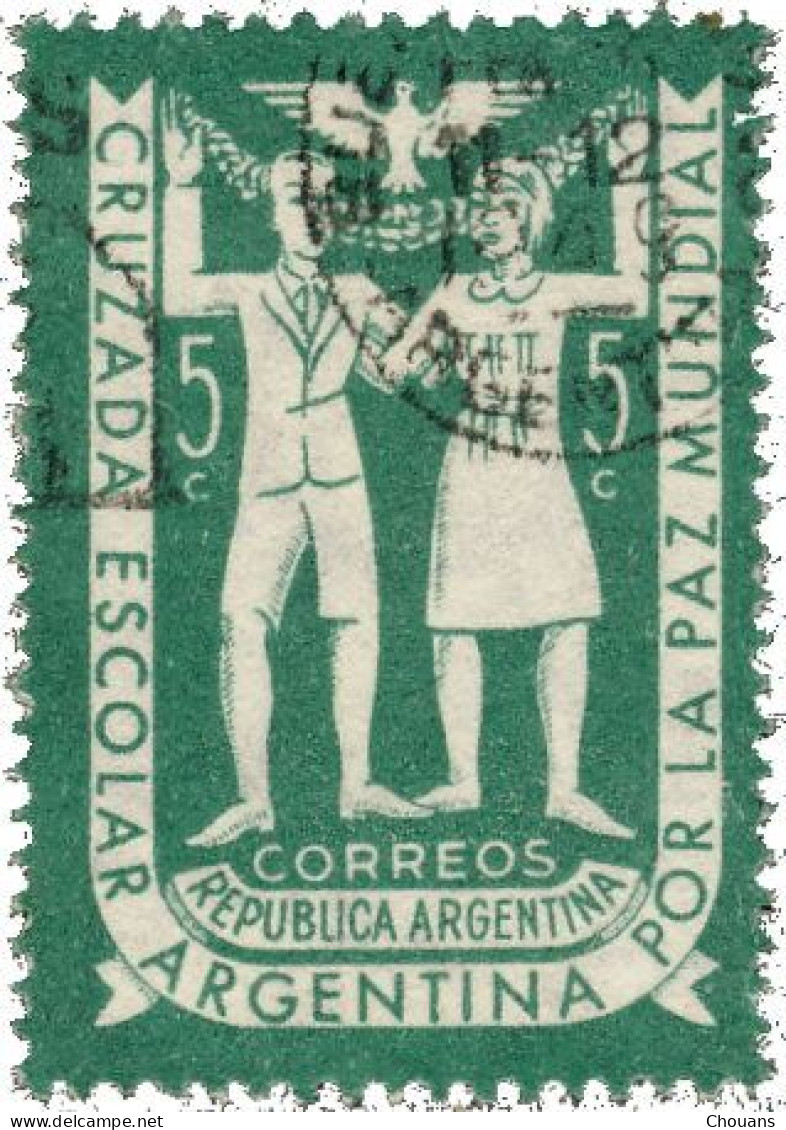 Argentine 1947. ~ YT 492 (par 2) - Croisade Scolaire Pour La Paix Mondiale - Oblitérés