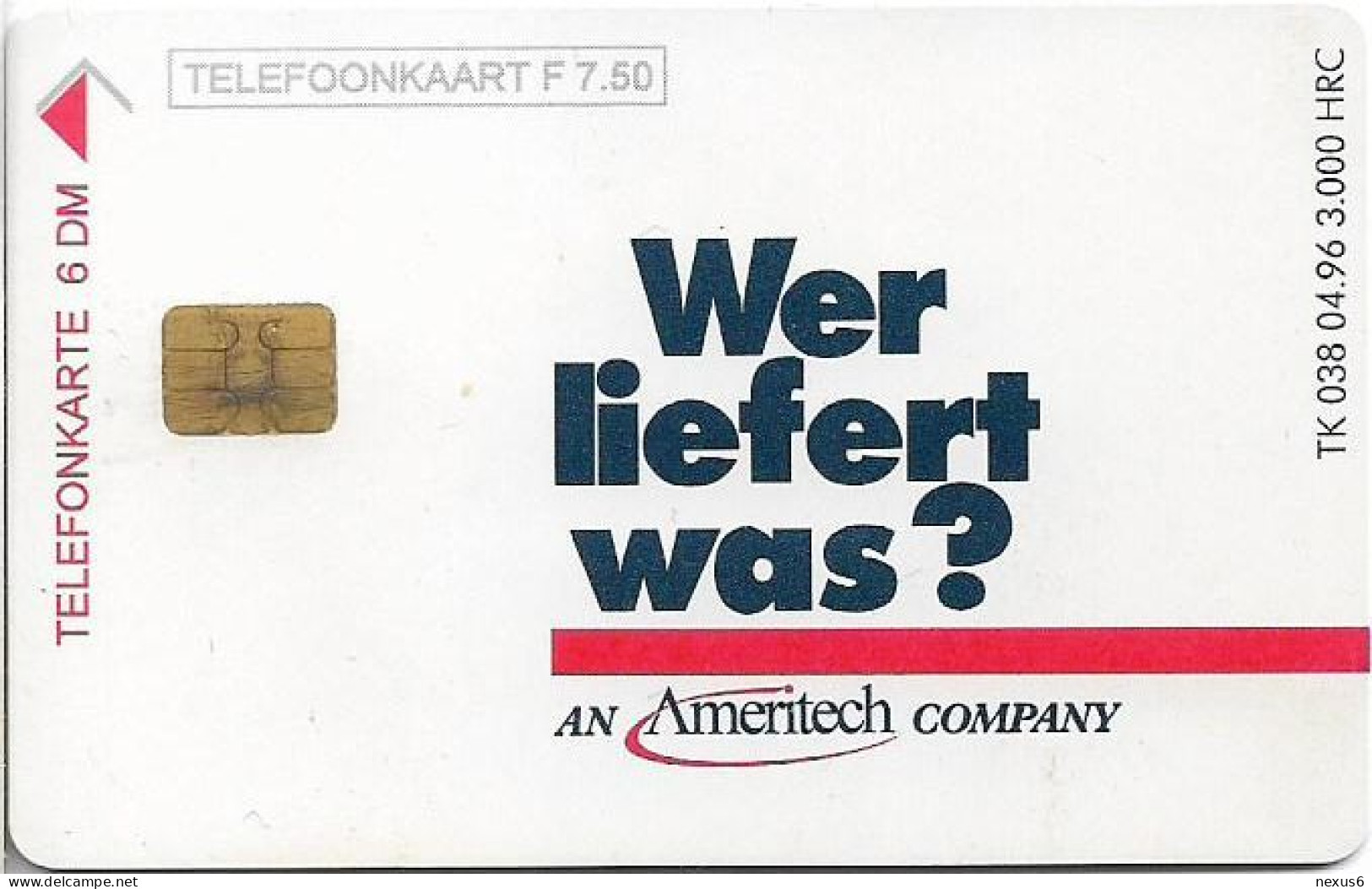 Netherlands/Germany (Cooperation) - CXD 332 - Ameritech - Wer Liefert Was, 7.5ƒ, 3.000ex, Used - Privadas