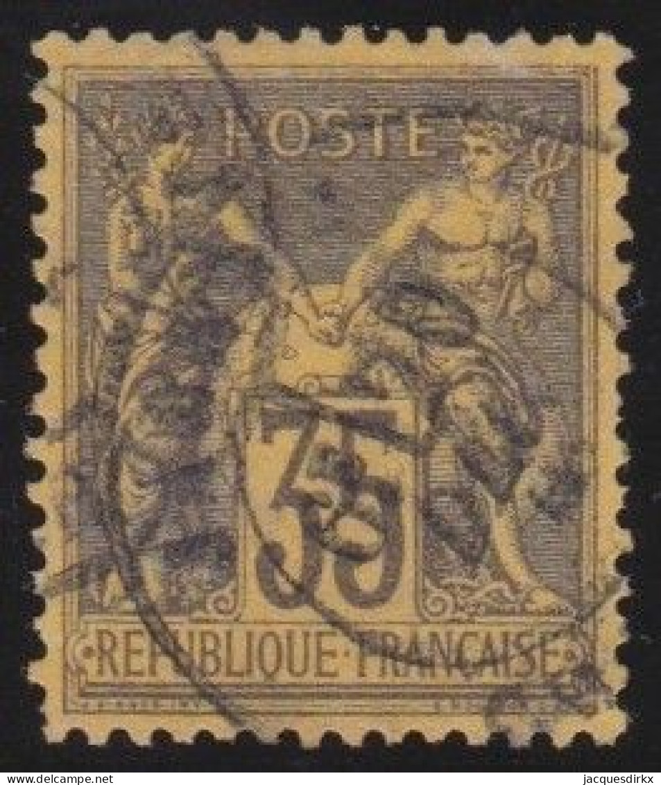 France  .  Y&T   .     93  (2 Scans)       .     O      .     Oblitéré - 1876-1898 Sage (Type II)