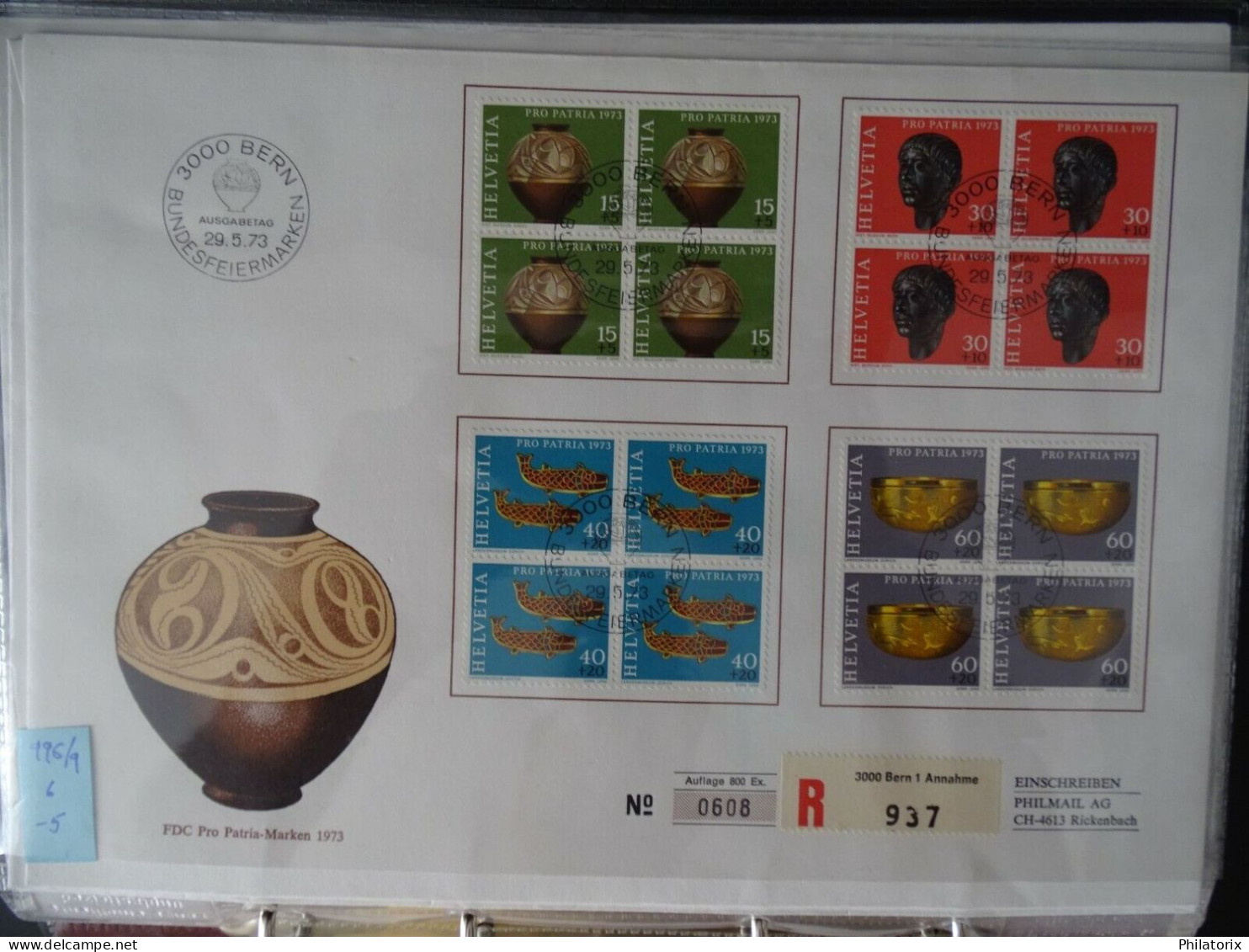 Schweiz FDC , Mi 996-999 , 4er Block , Pro Patria , Großformat - Briefe U. Dokumente