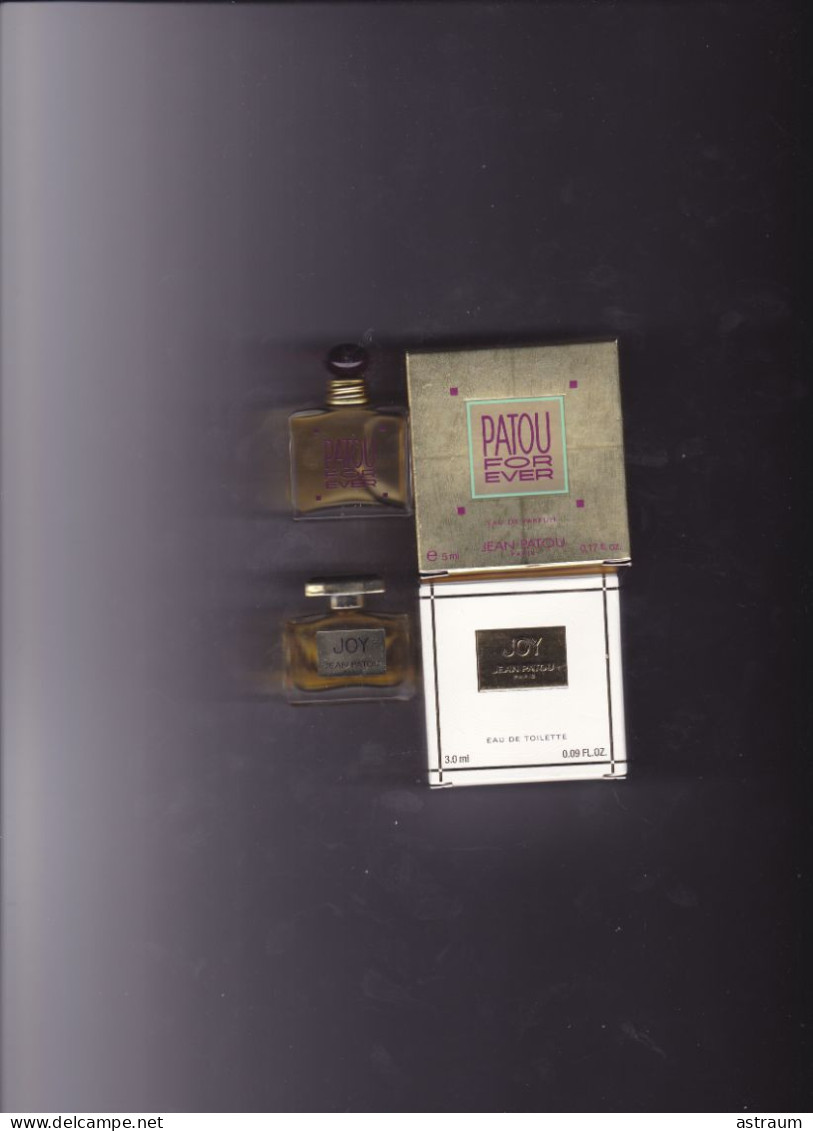 Lot De 2 Miniature Vintage Parfum - Jean Patou - EDT & EDP - Joy & For Ever - Plein Avec Boite -  Description Ci Dessous - Miniatures Femmes (avec Boite)